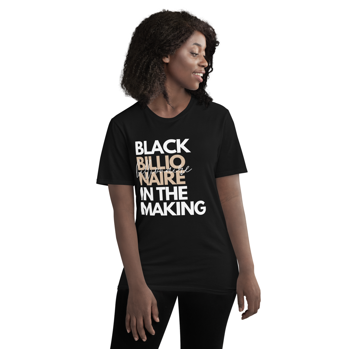 Black Billionaire In The Making In Unisex (White, Brown On Black)