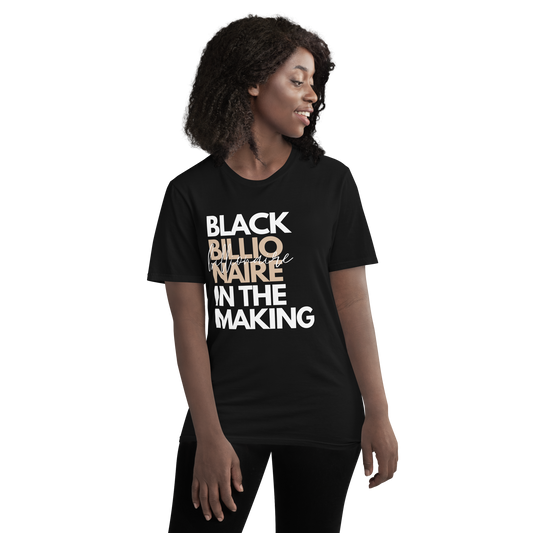 Black Billionaire In The Making In Unisex (White, Brown On Black)